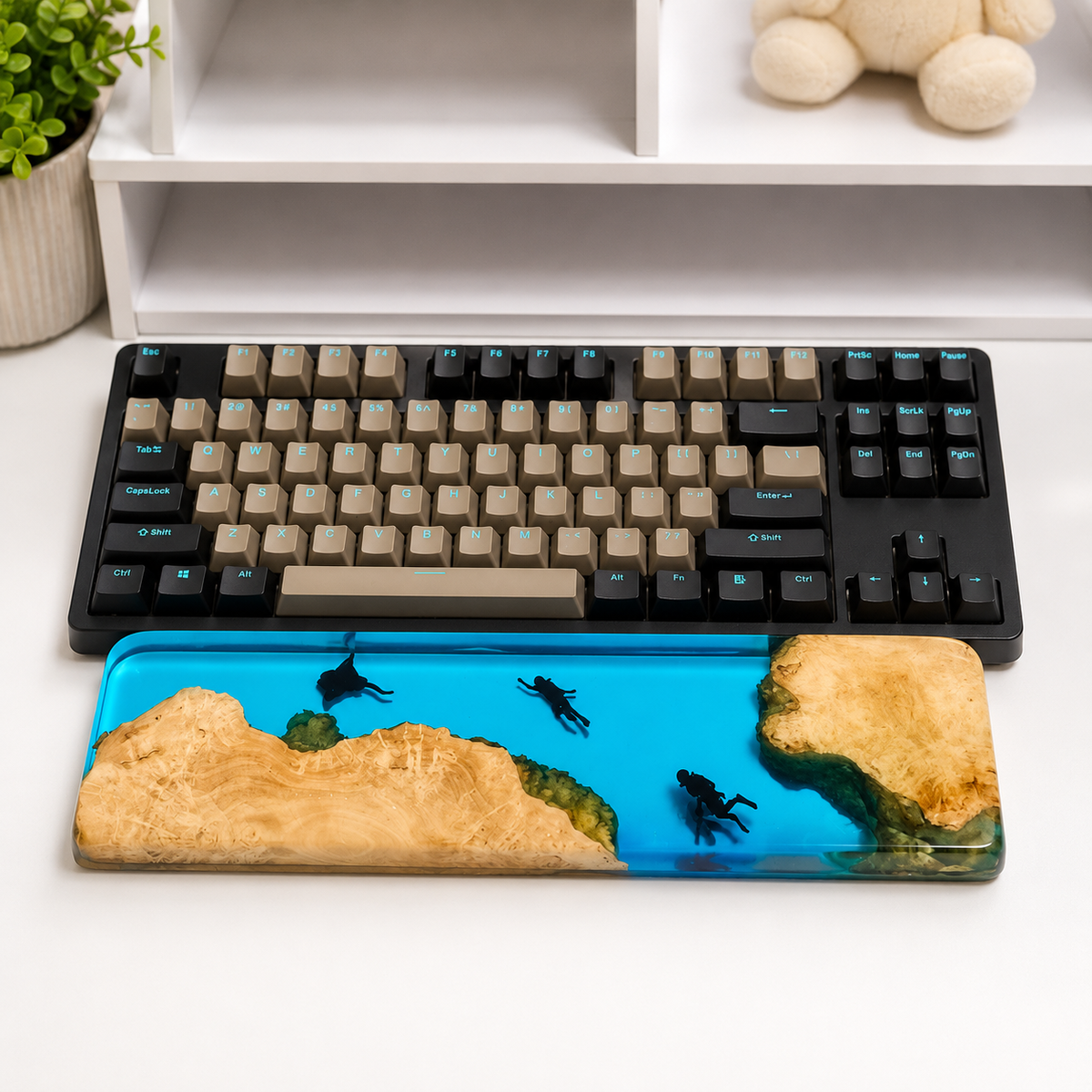 Custom Wood And Resin Wrist Rest