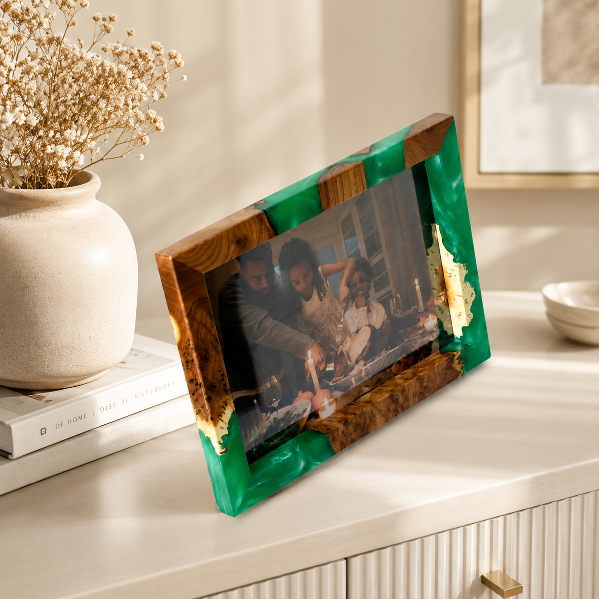 Wood&Resin Picture Frame TEMPO – Olive Green