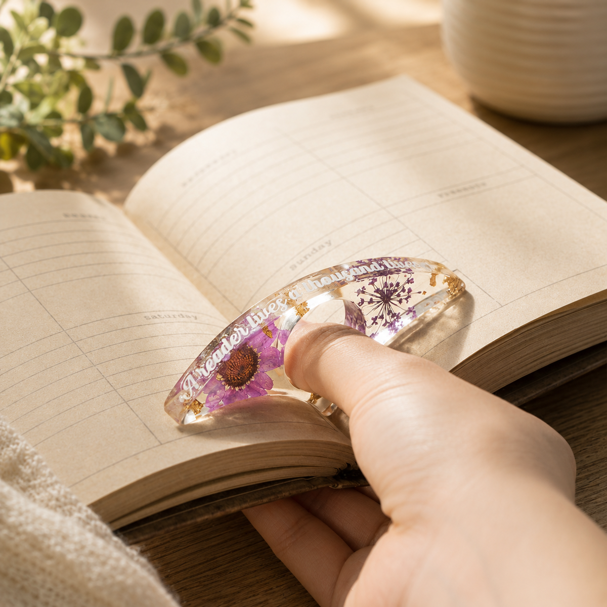Custom Floral Resin Page Holder
