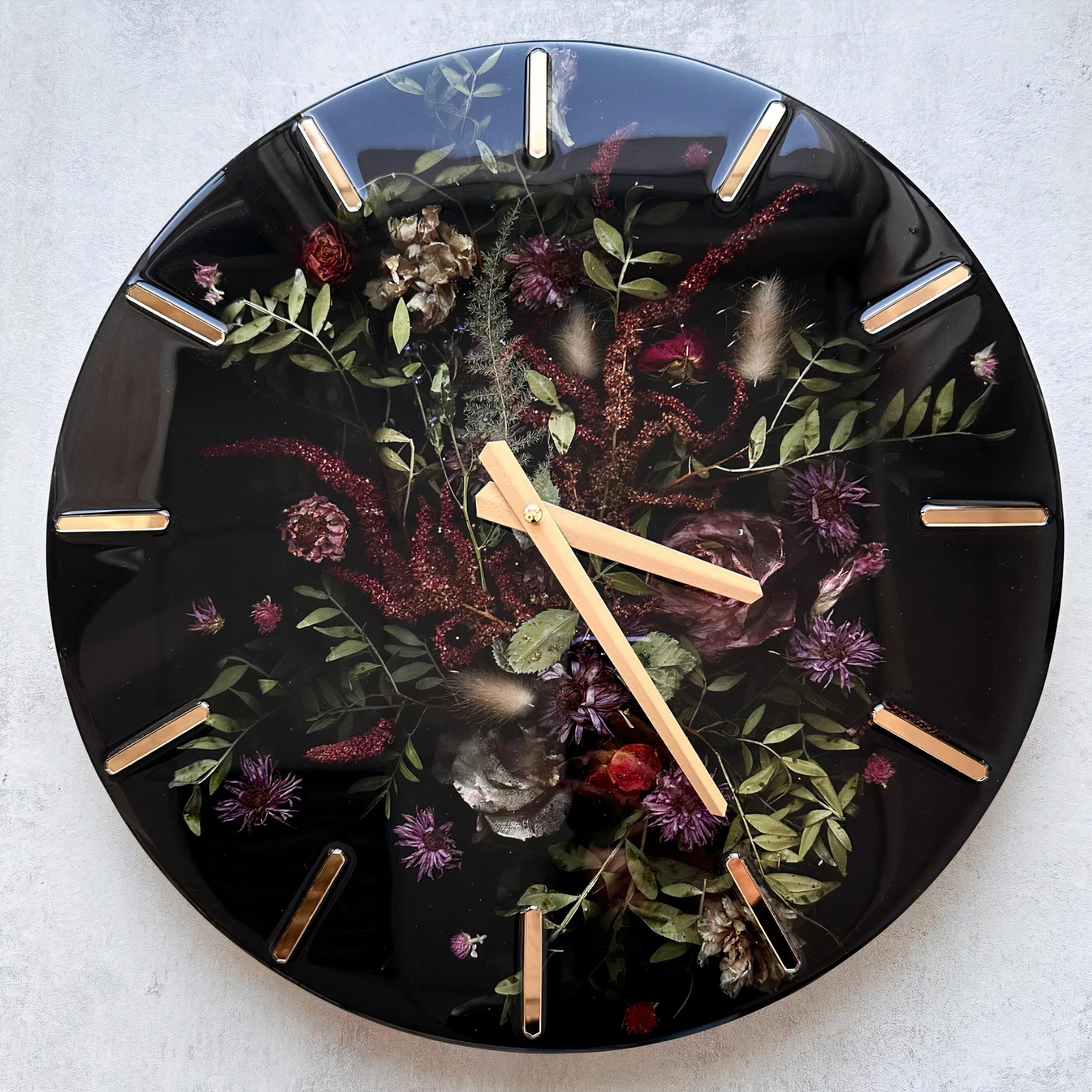 Floral Fusion Epoxy Resin Clocks