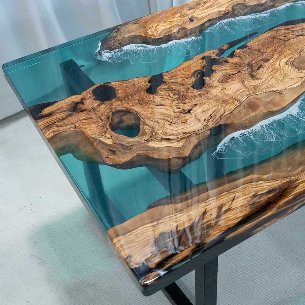 Custom Epoxy Live Edge Dinning Table