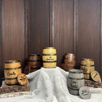Wood Barrel Card Boxes for Wedding Receptions thumbnail