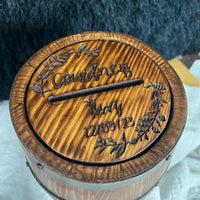 Wood Barrel Card Boxes for Wedding Receptions thumbnail