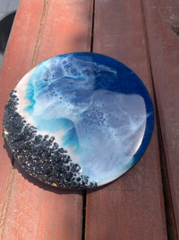 Beach Theme Epoxy Resin Coaster thumbnail
