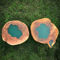 Rustic Wood Green Epoxy Table thumbnail