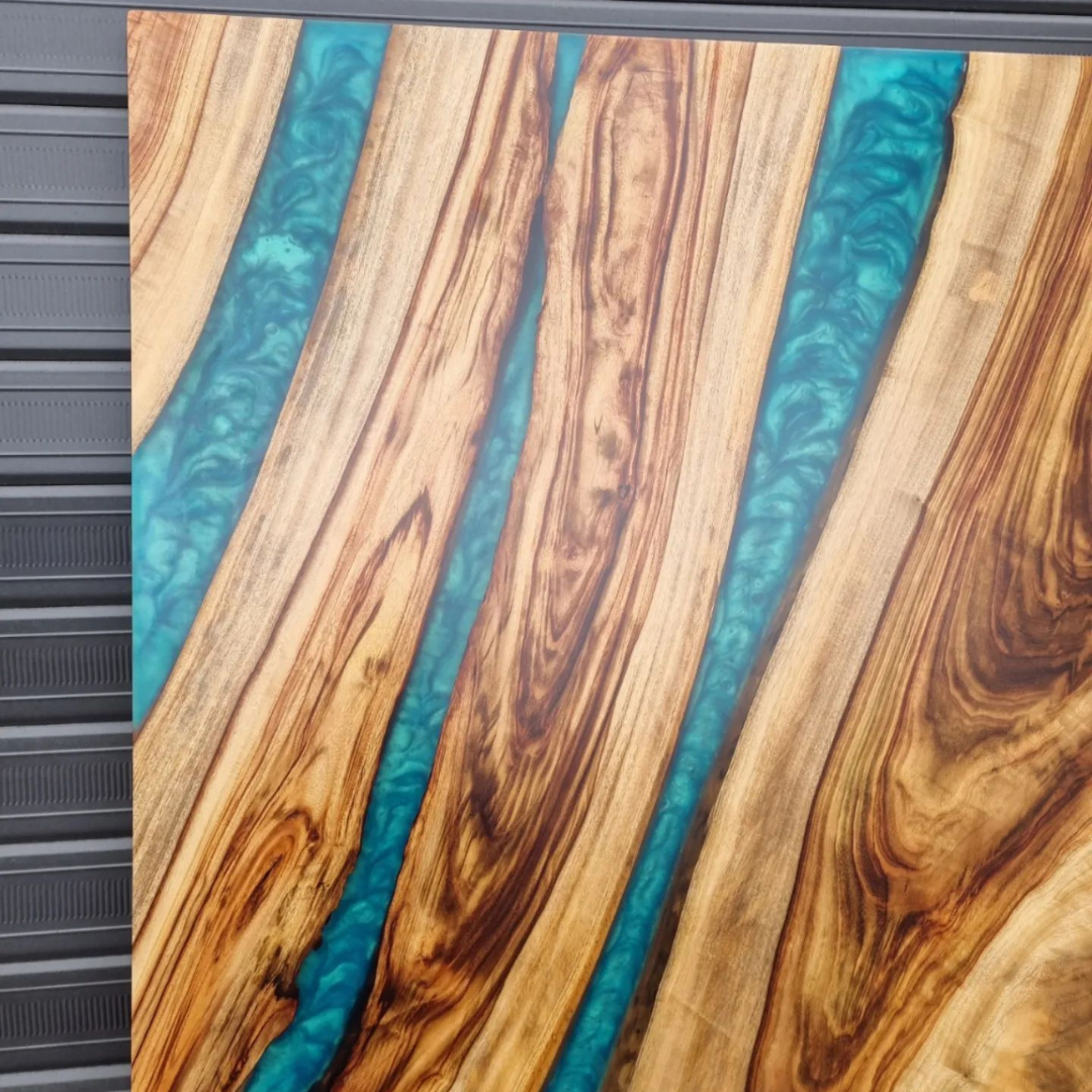 Handmade Green Epoxy Barn Door