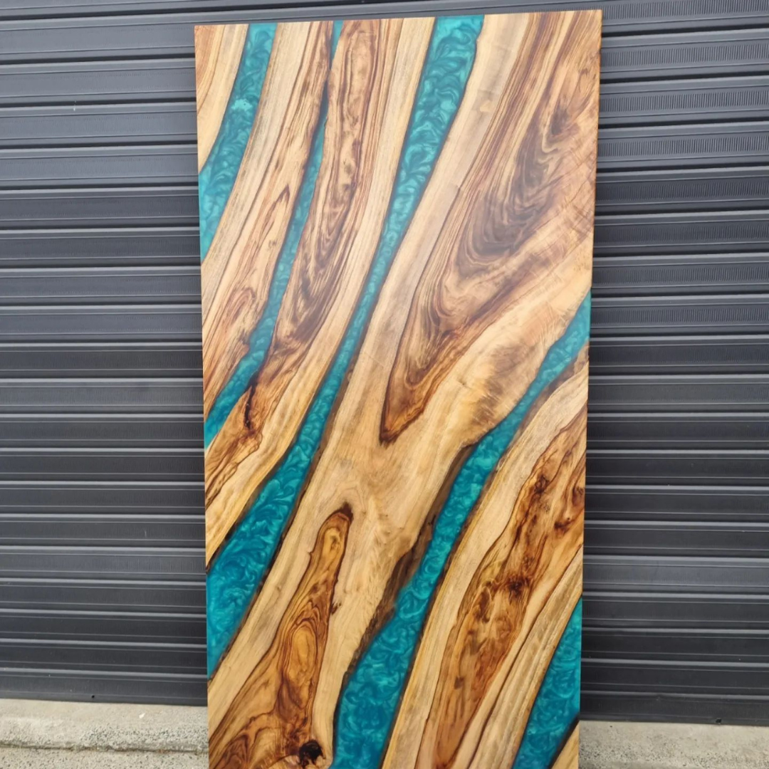 Handmade Green Epoxy Barn Door