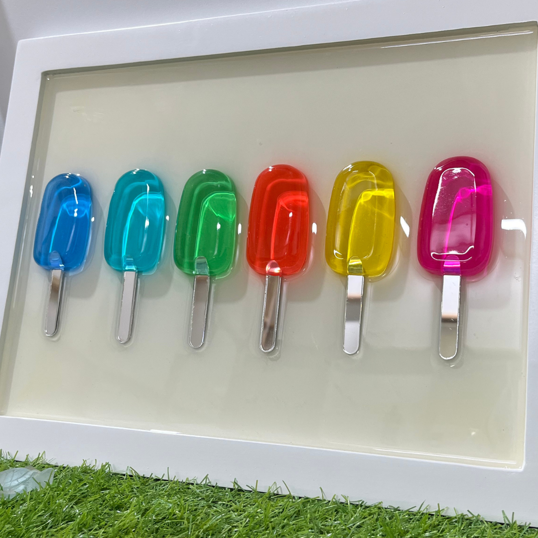 Rainbow Popsicle Resin Wall Art
