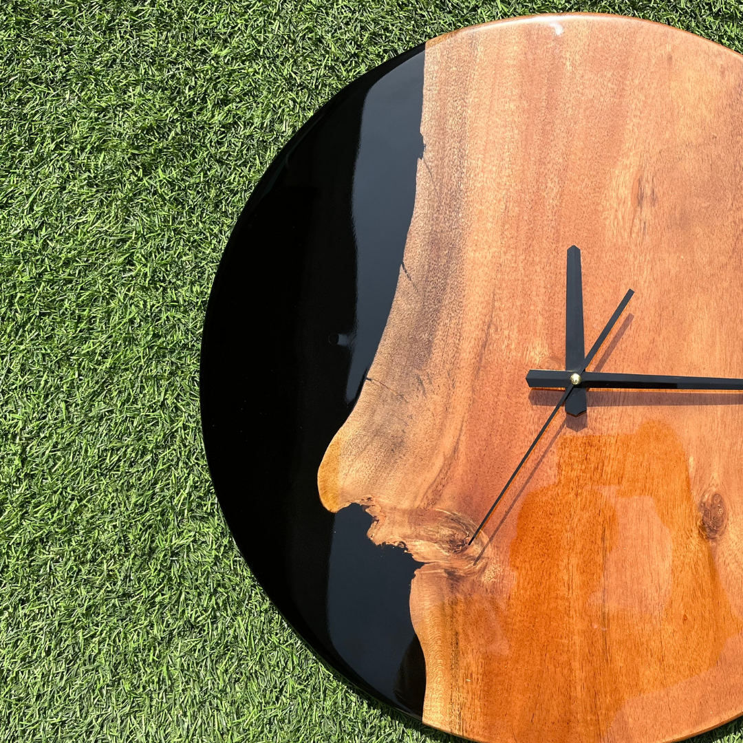 Black Epoxy Resin Wall Clock