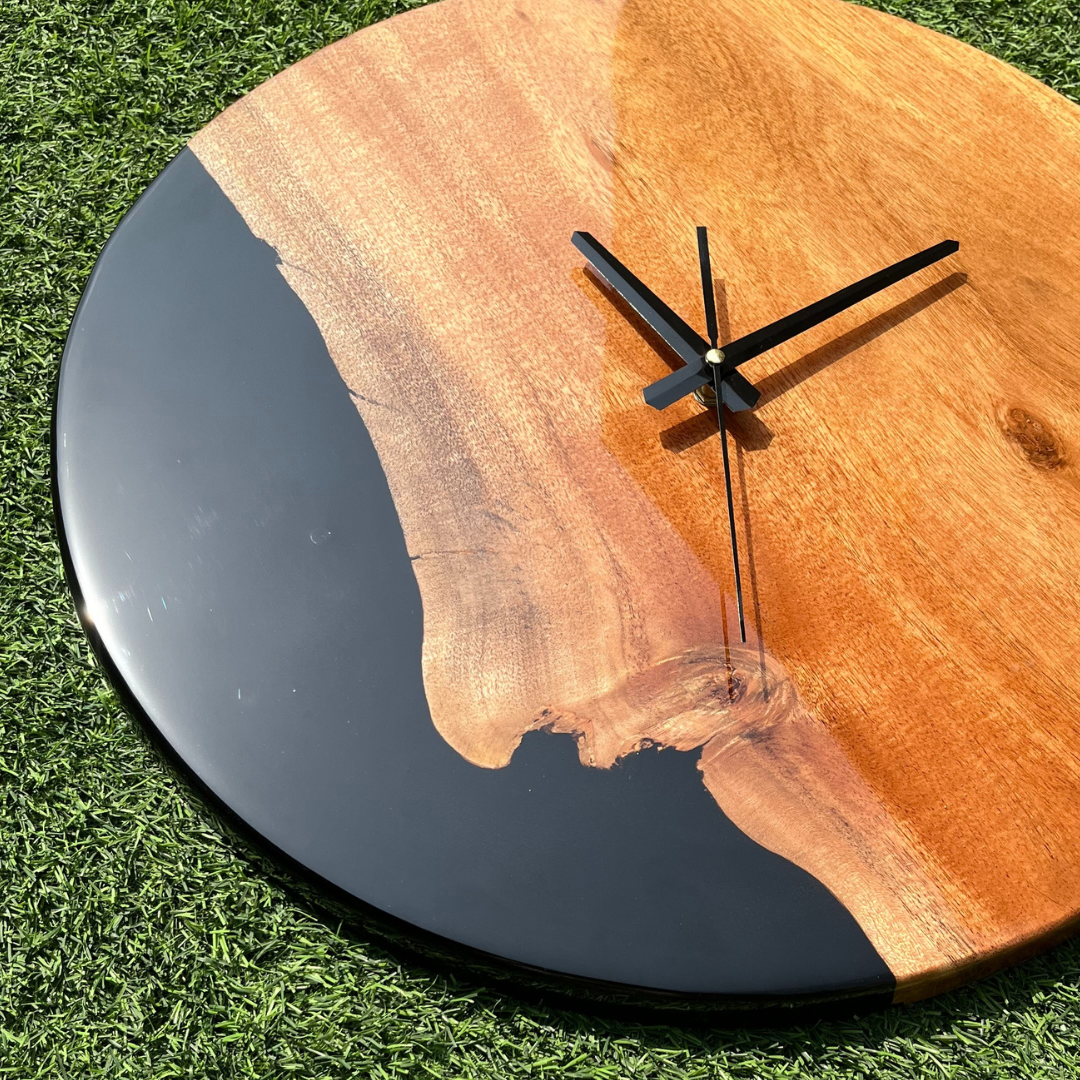 Black Epoxy Resin Wall Clock