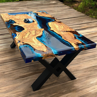 Handmade Wood And Resin Dining Table thumbnail