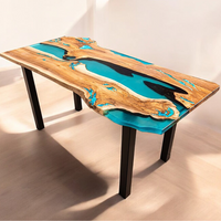 Live edge epoxy river dining table thumbnail