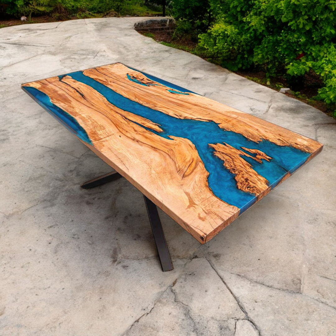 Handmade Resin Epoxy And Wood Dining Table
