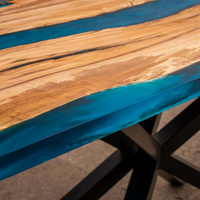 Handmade Resin Epoxy And Wood Dining Table thumbnail