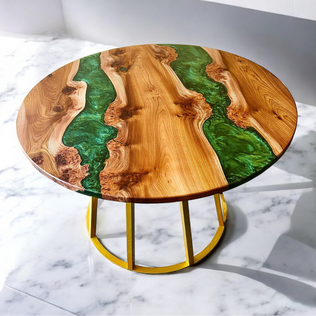 Handmade Round Epoxy Resin Coffee Table