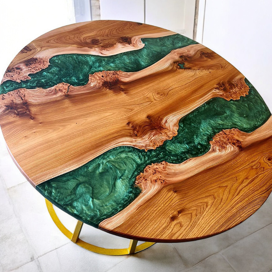 Handmade Round Epoxy Resin Coffee Table