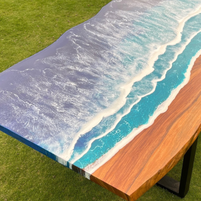 Ocean Sea Epoxy Dinning Table