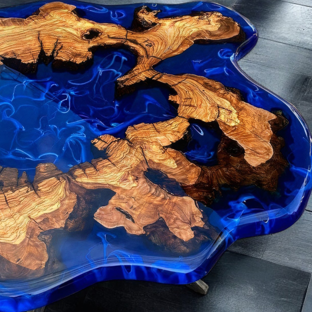 3D Wood and Epoxy Coffee Table