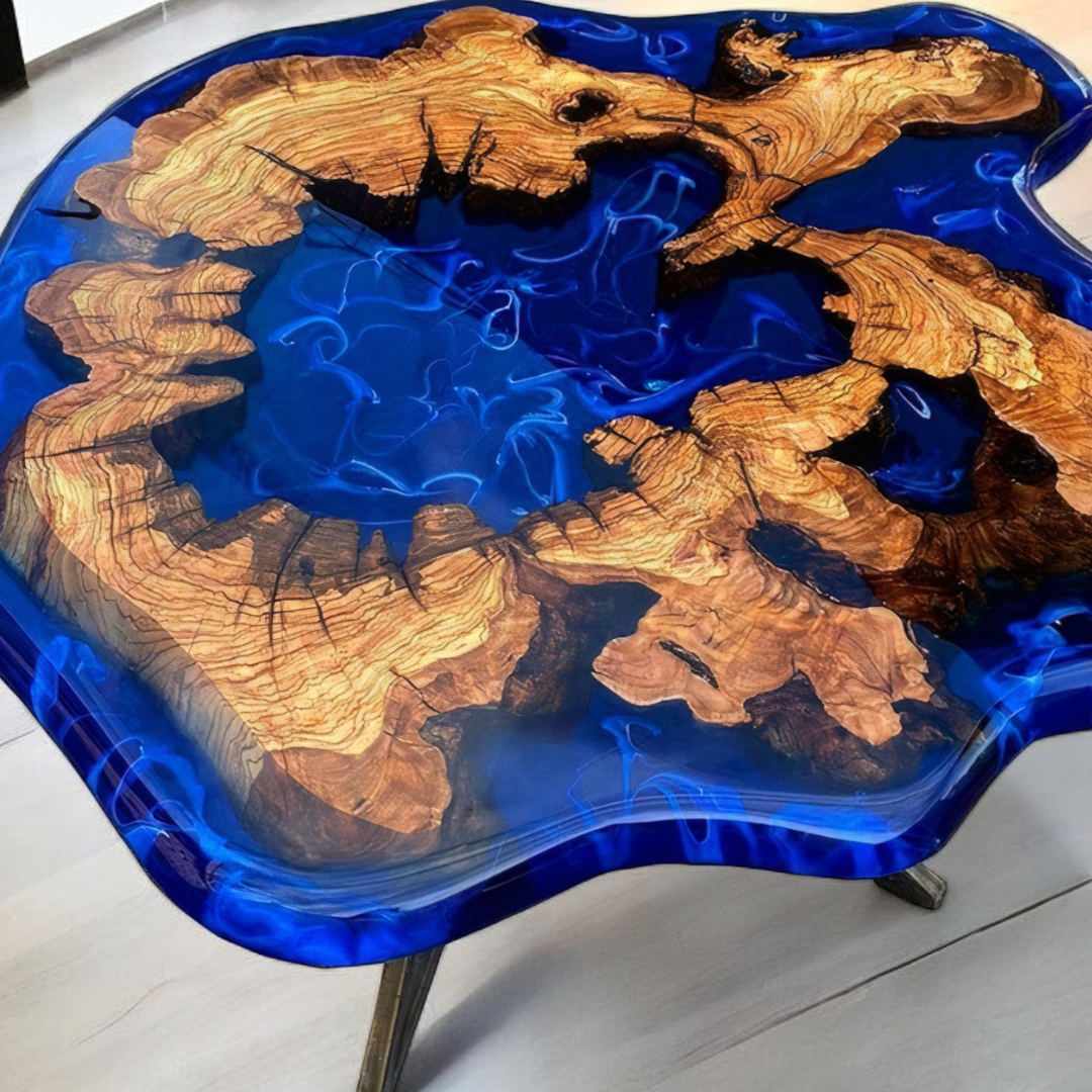3D Wood and Epoxy Coffee Table