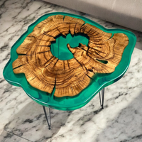 Lake green epoxy Side table thumbnail