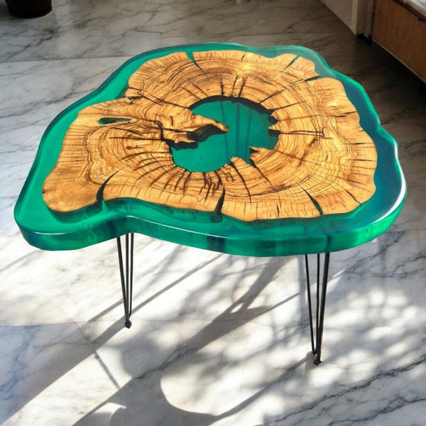 Lake green epoxy Side table
