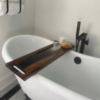 Live Edge Walnut Epoxy Resin Tub Caddy thumbnail