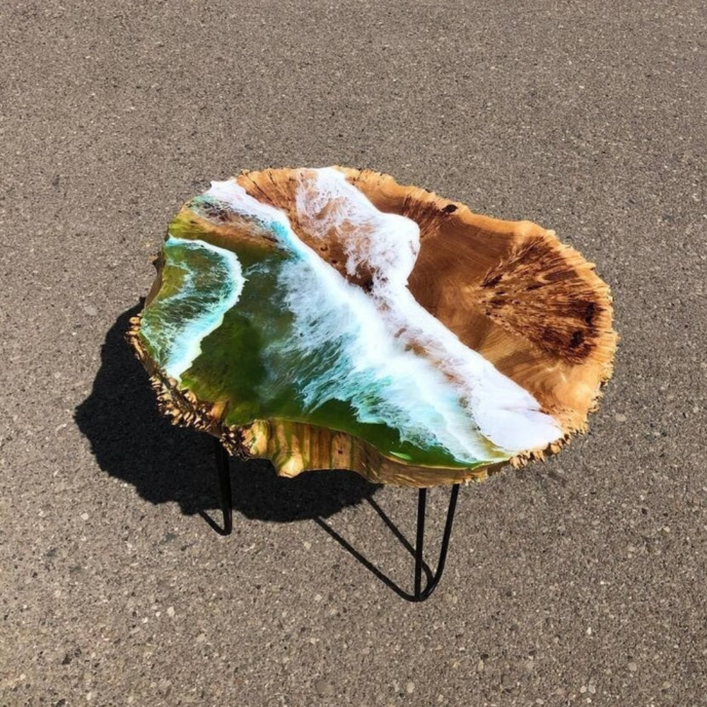 Green Ocean Theme Epoxy Resin Table