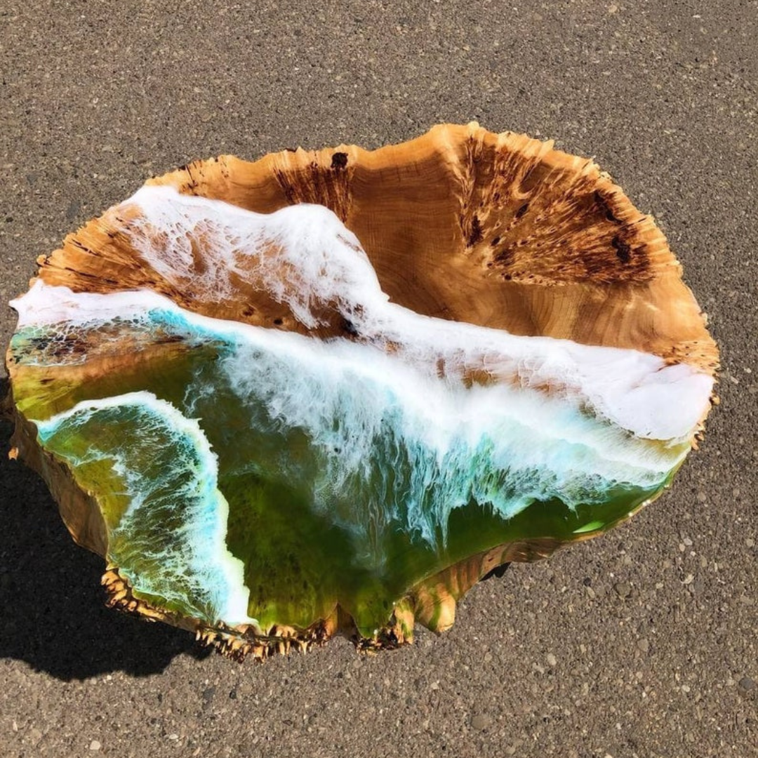 Green Ocean Theme Epoxy Resin Table