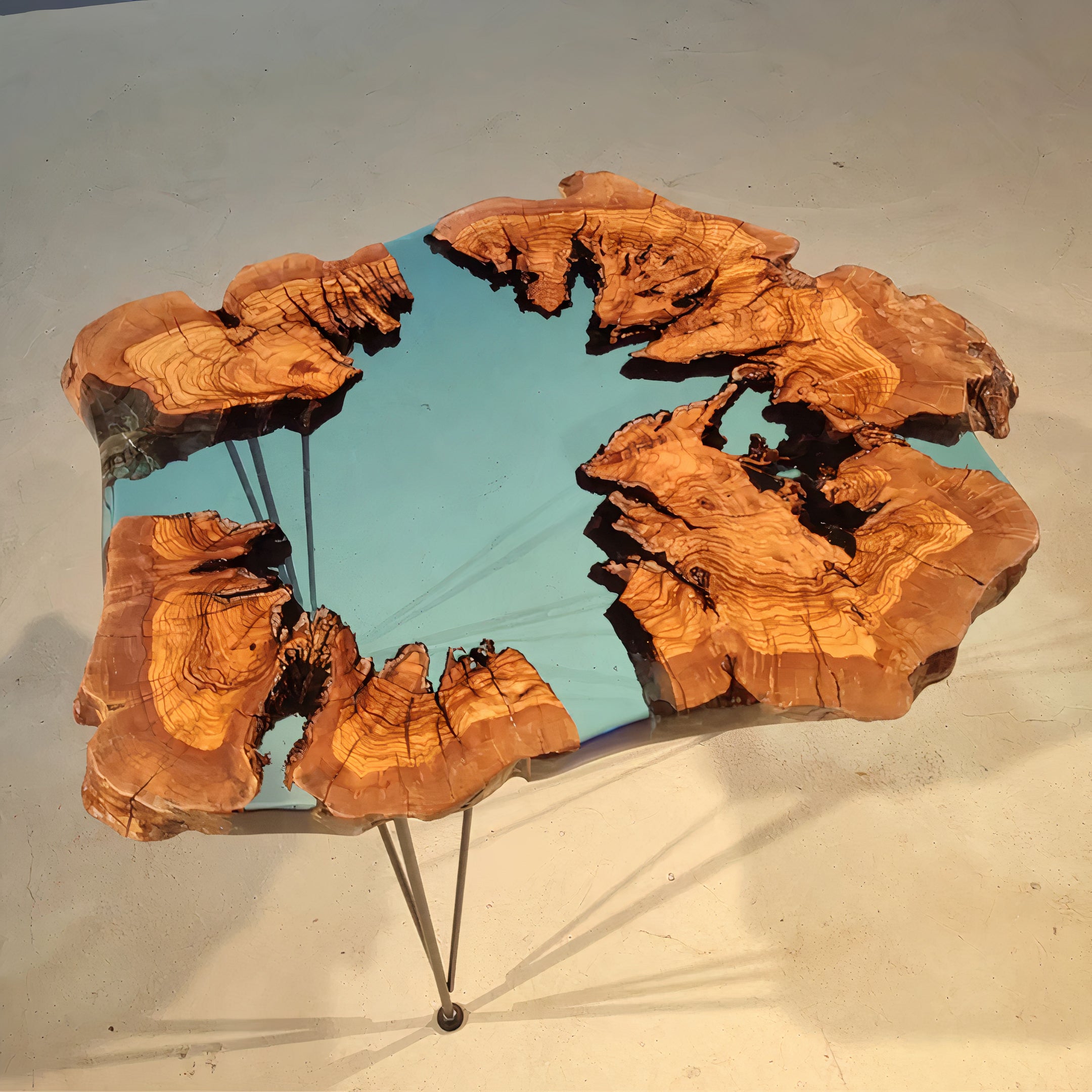 Resin Live Edge Wooden Table