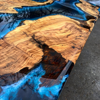 Handmade Wood And Resin Dining Table thumbnail