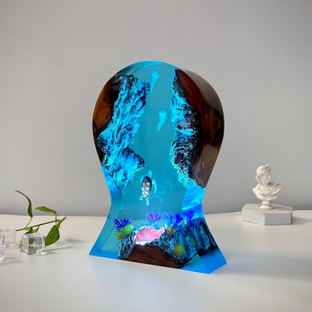 Epoxy and Wood Turtle Night Lamp