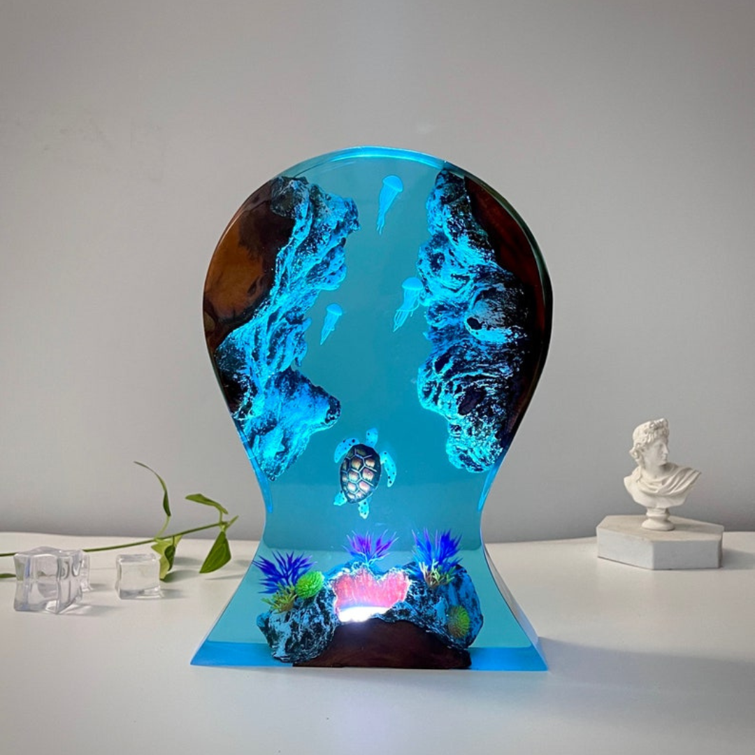 Epoxy and Wood Turtle Night Lamp