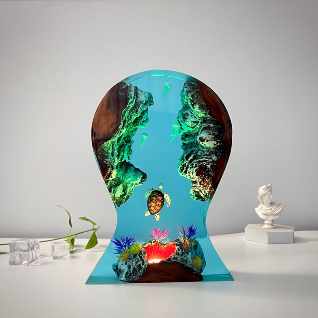 Epoxy and Wood Turtle Night Lamp