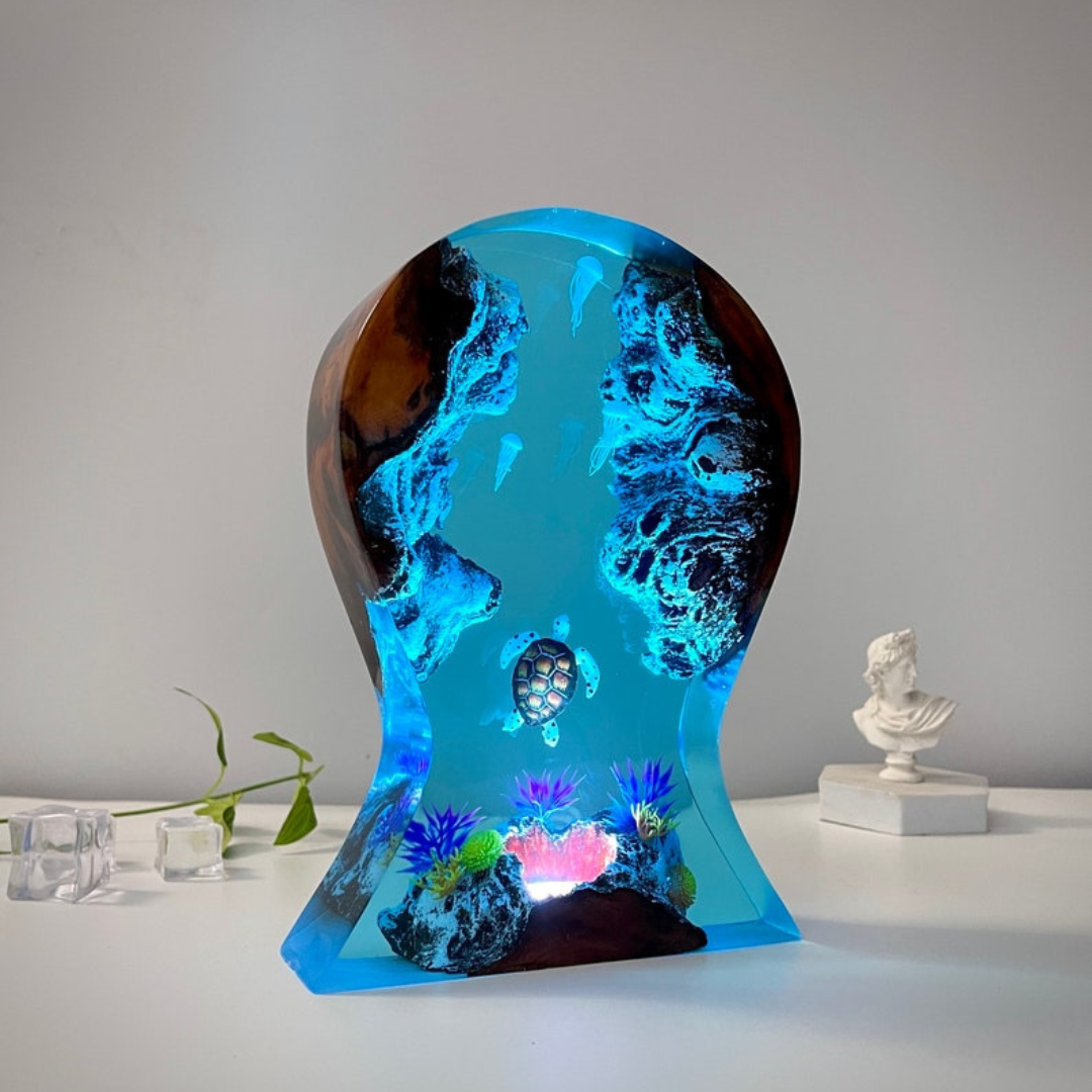 Epoxy and Wood Turtle Night Lamp