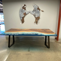 Epoxy and Wood Ocean Theme Table thumbnail