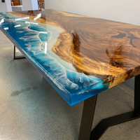 Epoxy and Wood Ocean Theme Table thumbnail