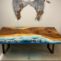 Epoxy and Wood Ocean Theme Table thumbnail