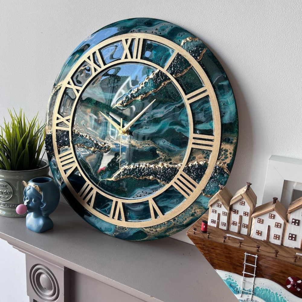 Epoxy Geode Art Wall Clock