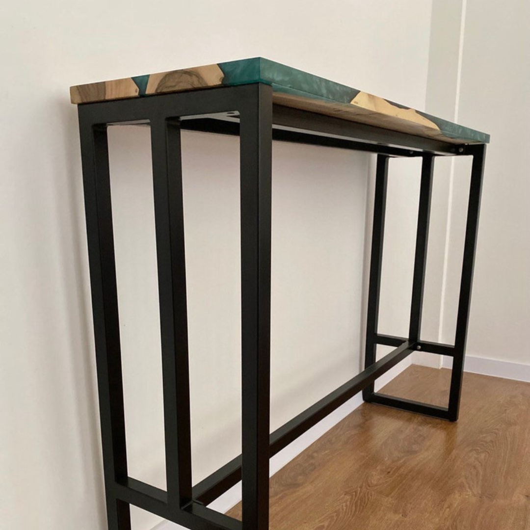 Live Edge Epoxy Resin Console Table