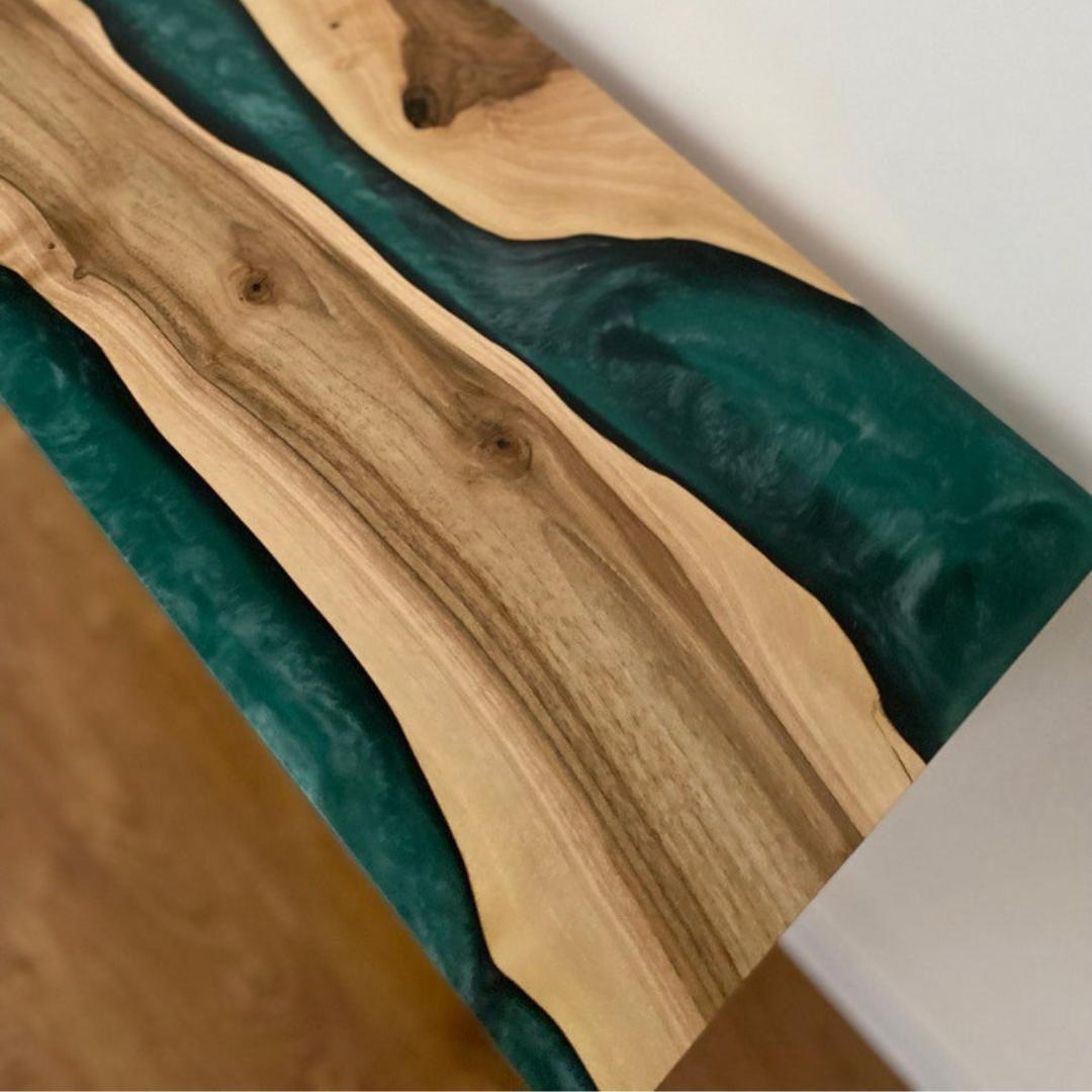 Live Edge Epoxy Resin Console Table