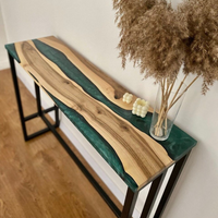 Live Edge Epoxy Resin Console Table thumbnail