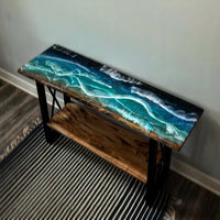 Epoxy Ocean Resin Console Table thumbnail