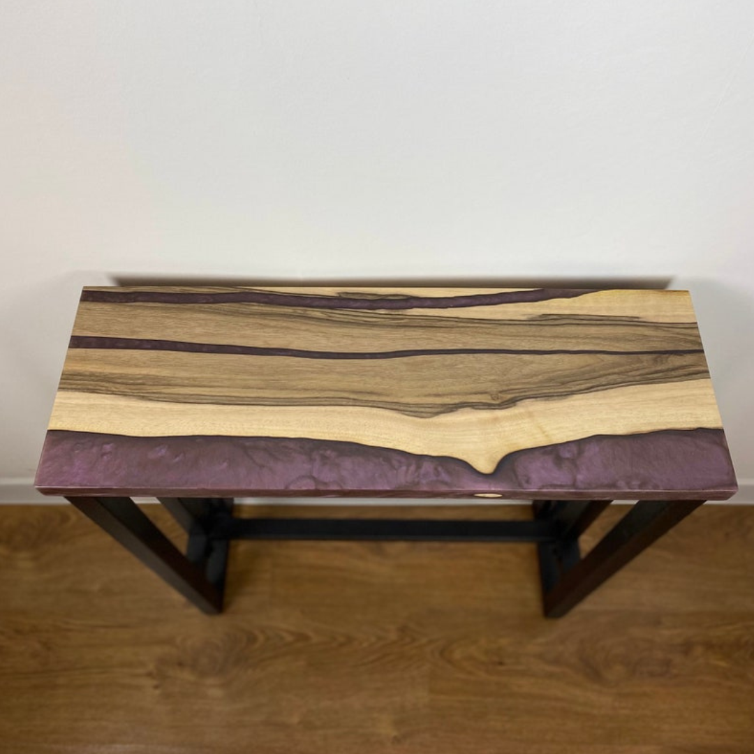 Epoxy Wood Walnut Console Table