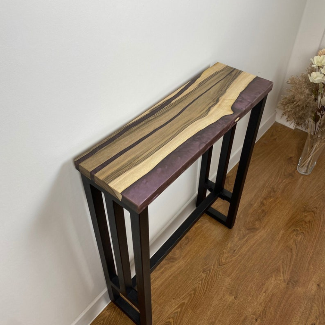 Epoxy Wood Walnut Console Table