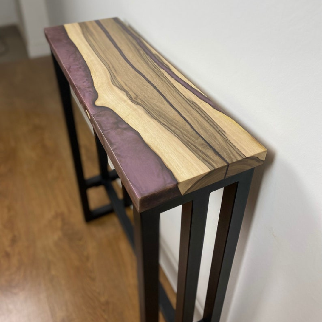 Epoxy Wood Walnut Console Table
