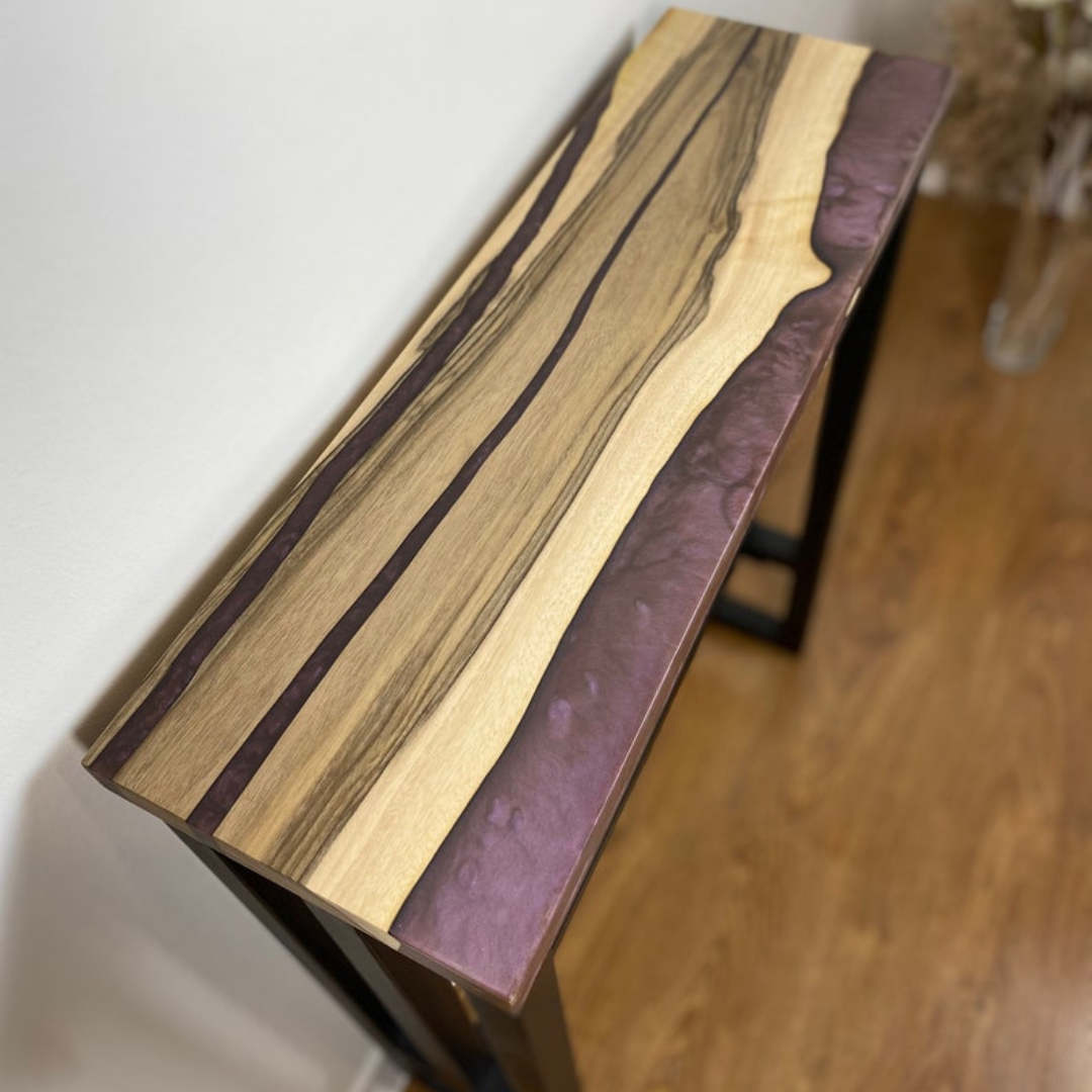 Epoxy Wood Walnut Console Table