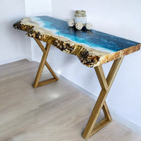 Natural Edge Epoxy Console Table thumbnail