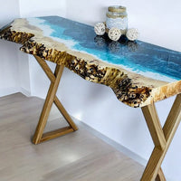 Natural Edge Epoxy Console Table thumbnail