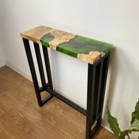 Green Moss Epoxy Console Table thumbnail