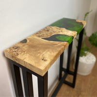 Green Moss Epoxy Console Table thumbnail